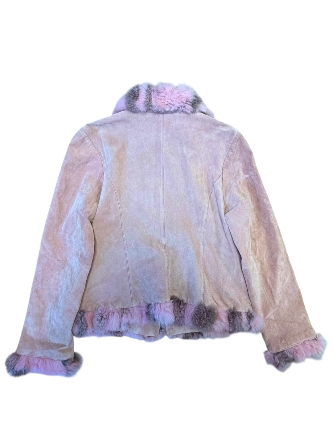 2000s La Fiorentina pink suede & rabbit fur jacket