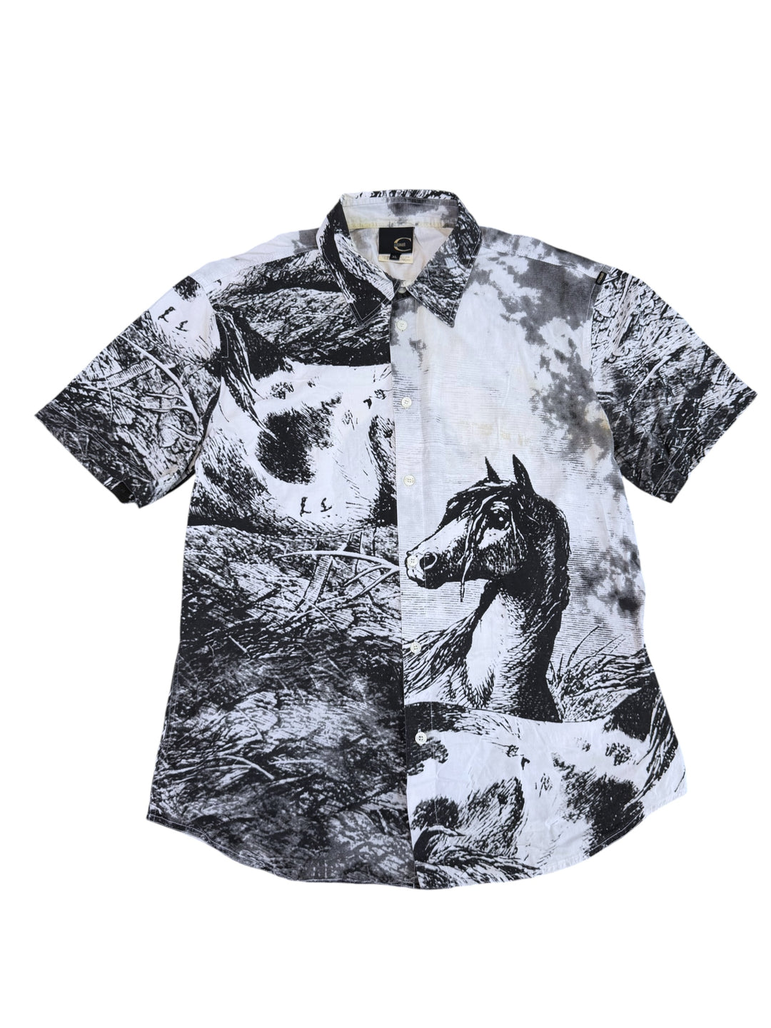 Just Cavalli SS2005 horse print short sleeve shirt
