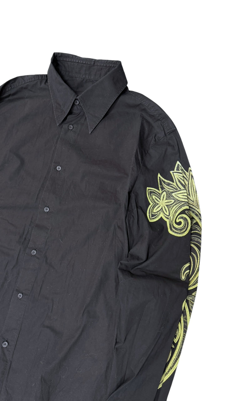 Just Cavalli embroidered sleeve shirt black