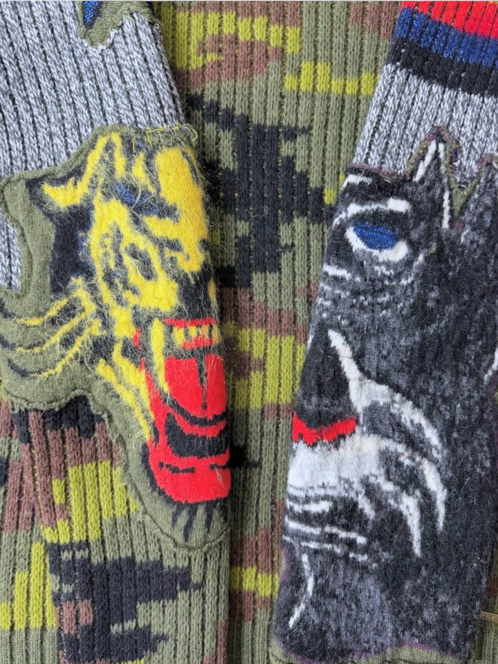 Diesel archive camouflage patchwork wool sweater