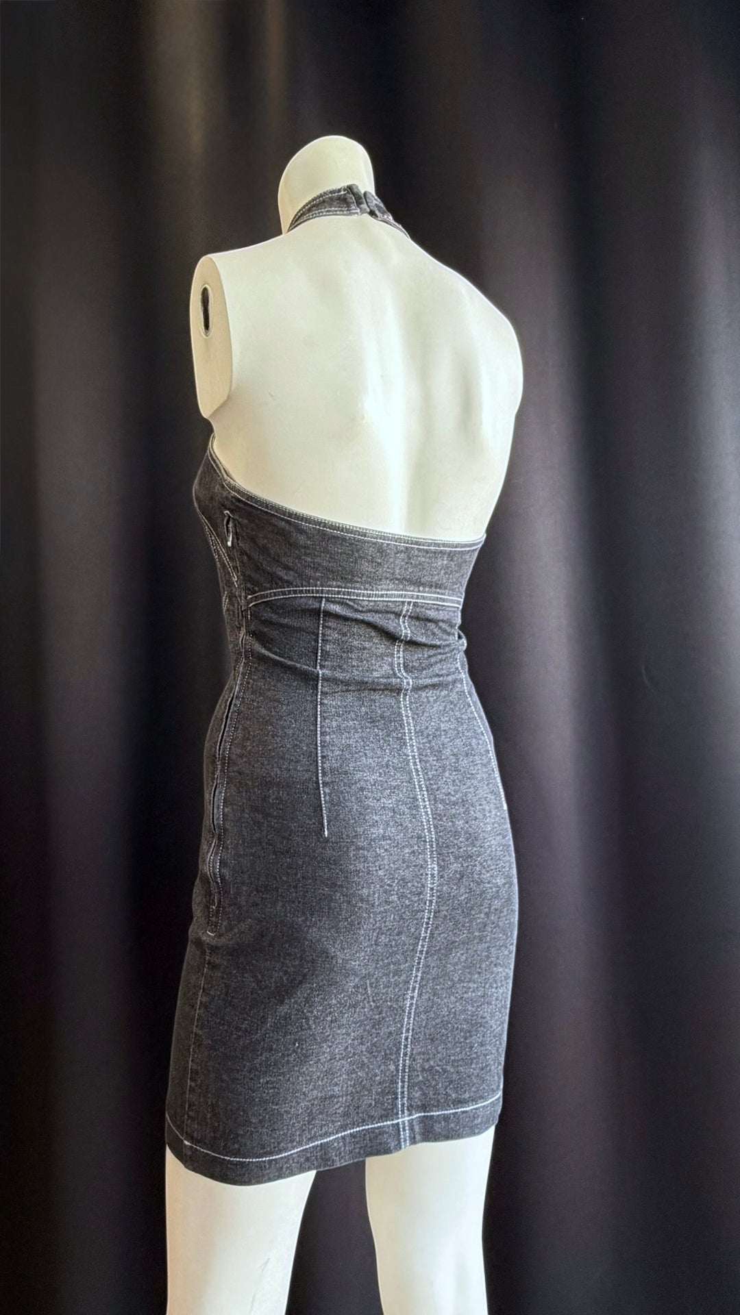 Moschino Jeans 2000s heart-bodice denim mini dress