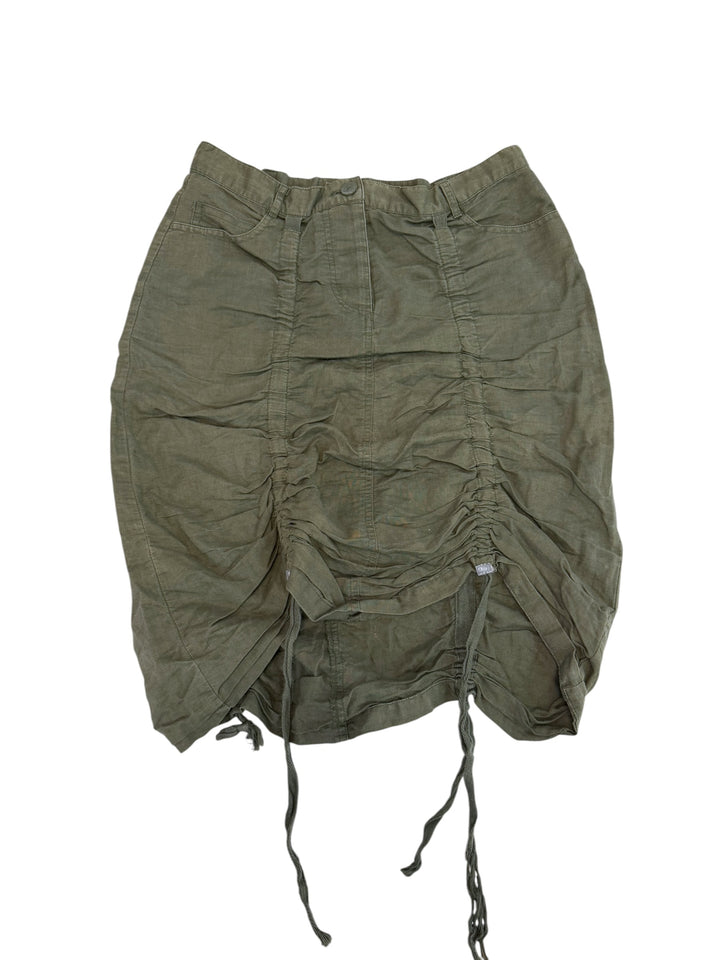 Vintage ruched drawstring midi skirt
