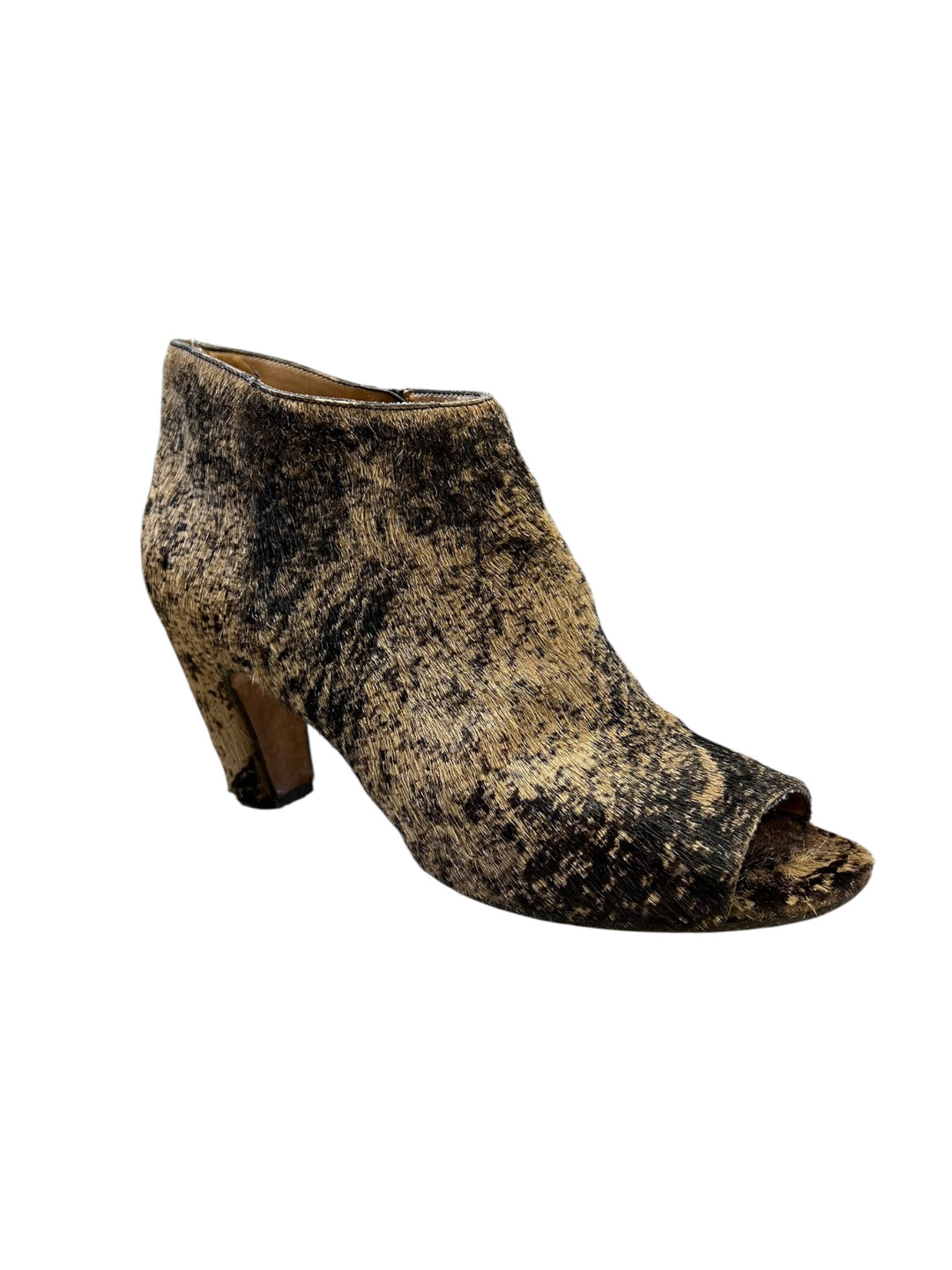 2000s Maison Martin Margiela Pony Hair Peep Toe Ankle Boots Size Eu40