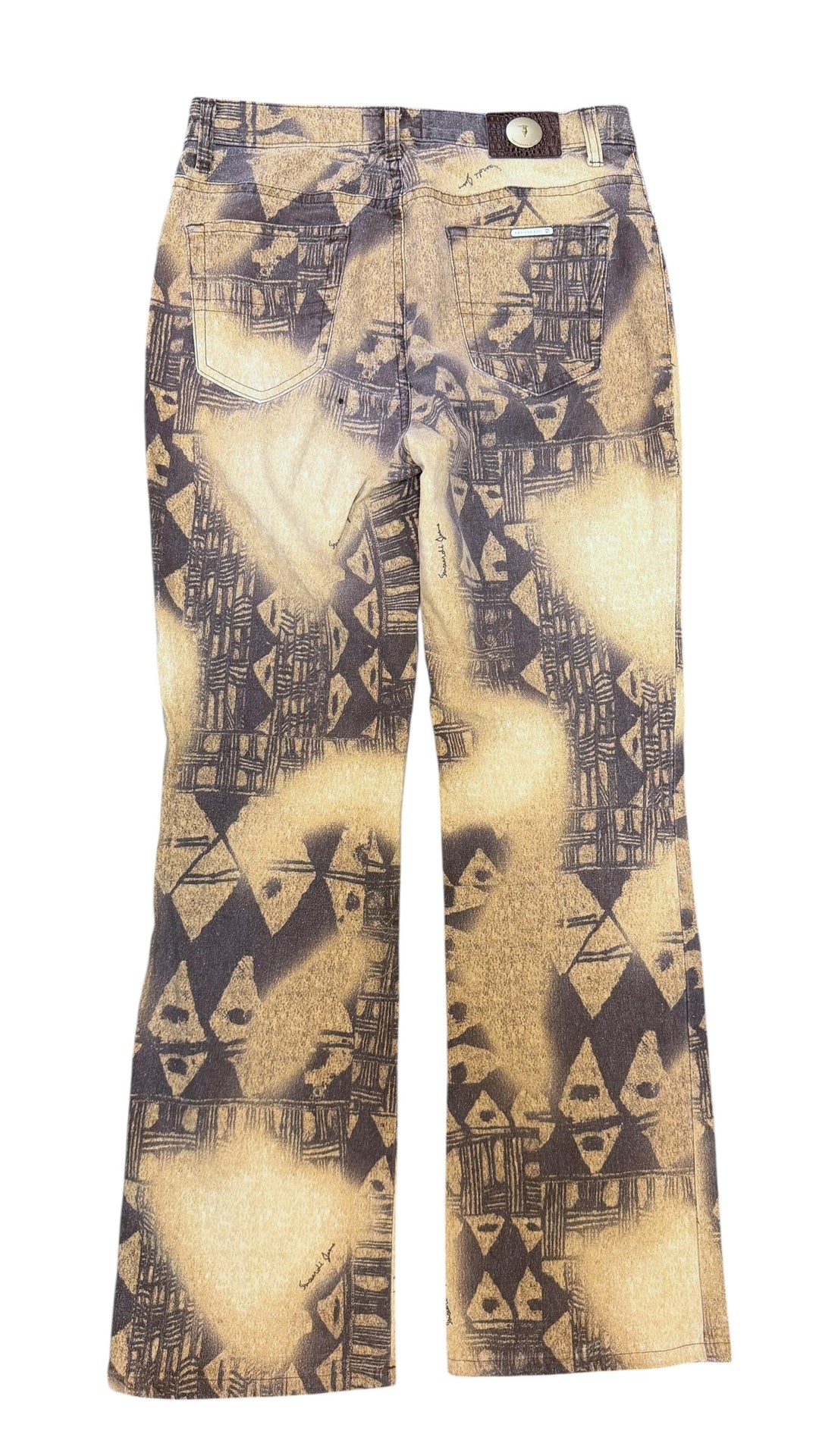 Trussardi vintage geometric print straight leg jeans