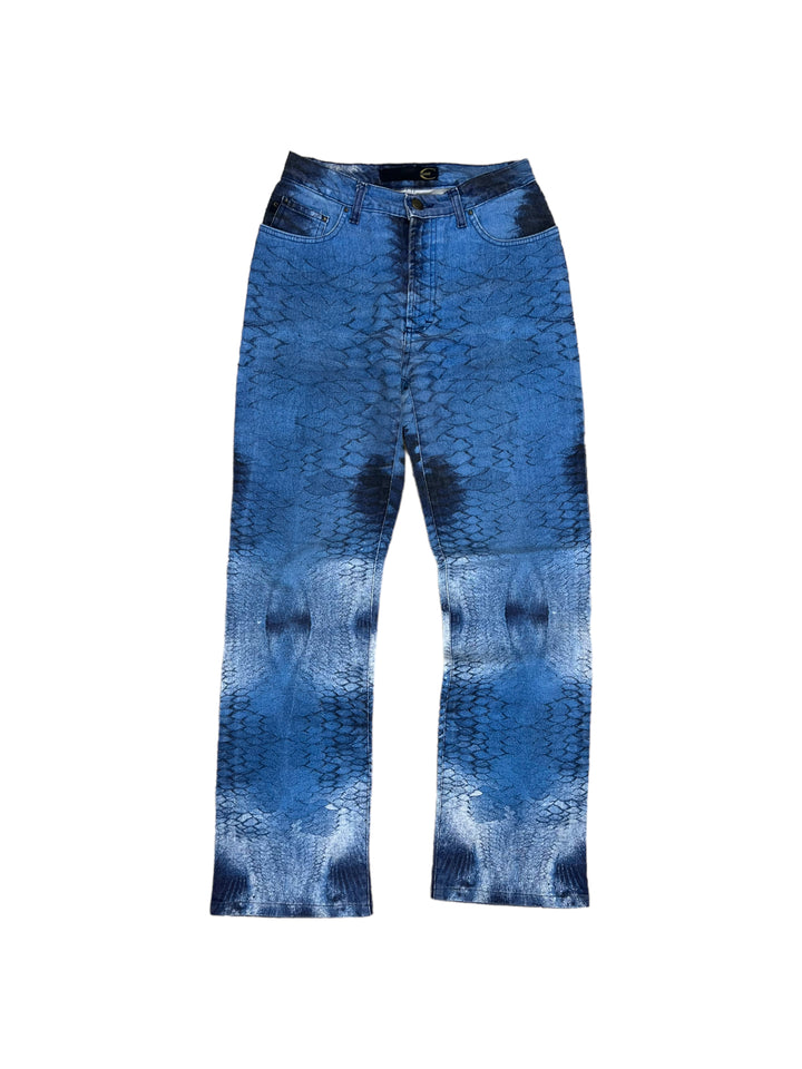 Just Cavalli “Blue Snake” Printed Jeans Women’s Small(36)