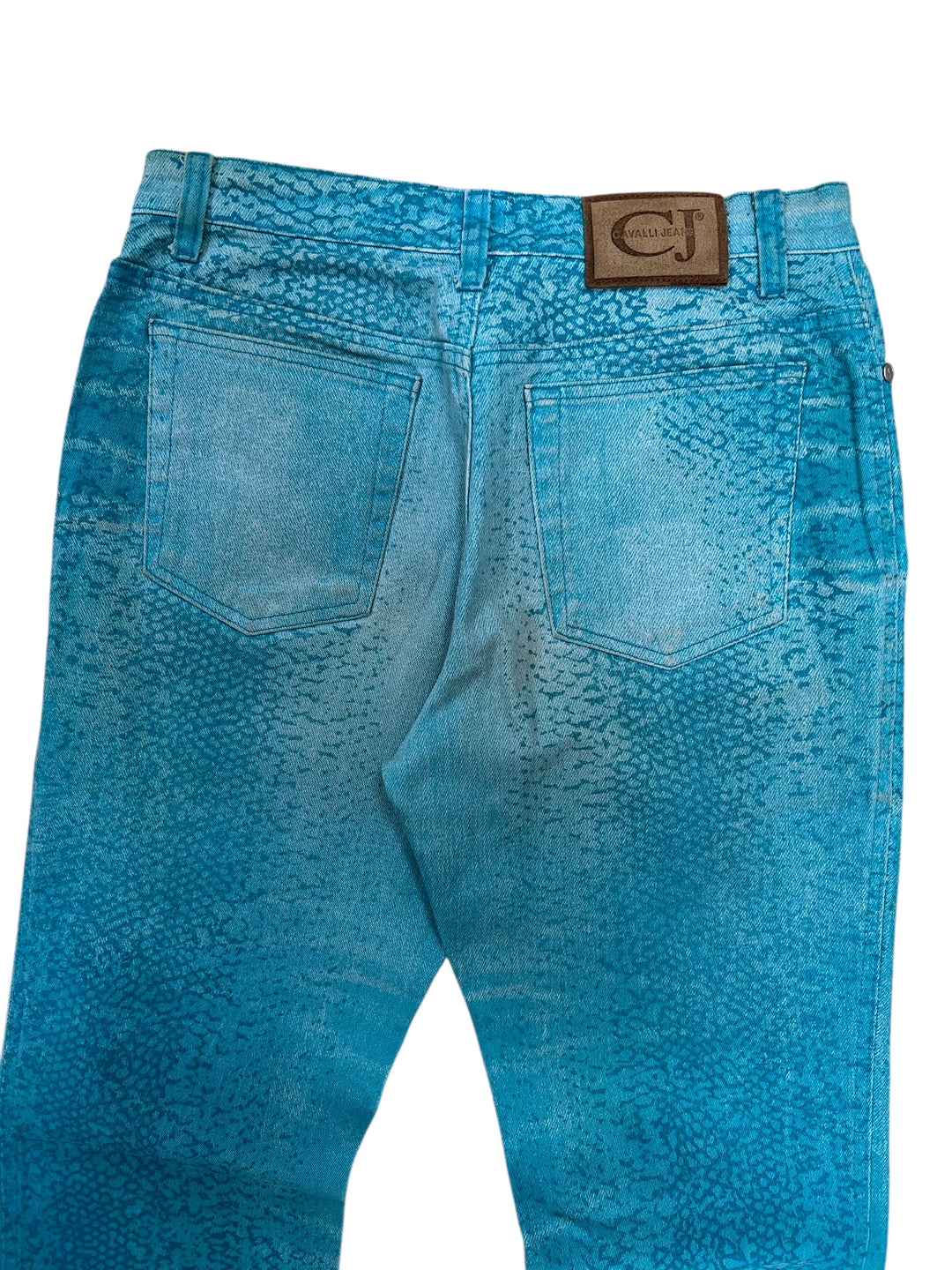 Cavalli Jeans Blue Snake Print Denim Pants Small eu36