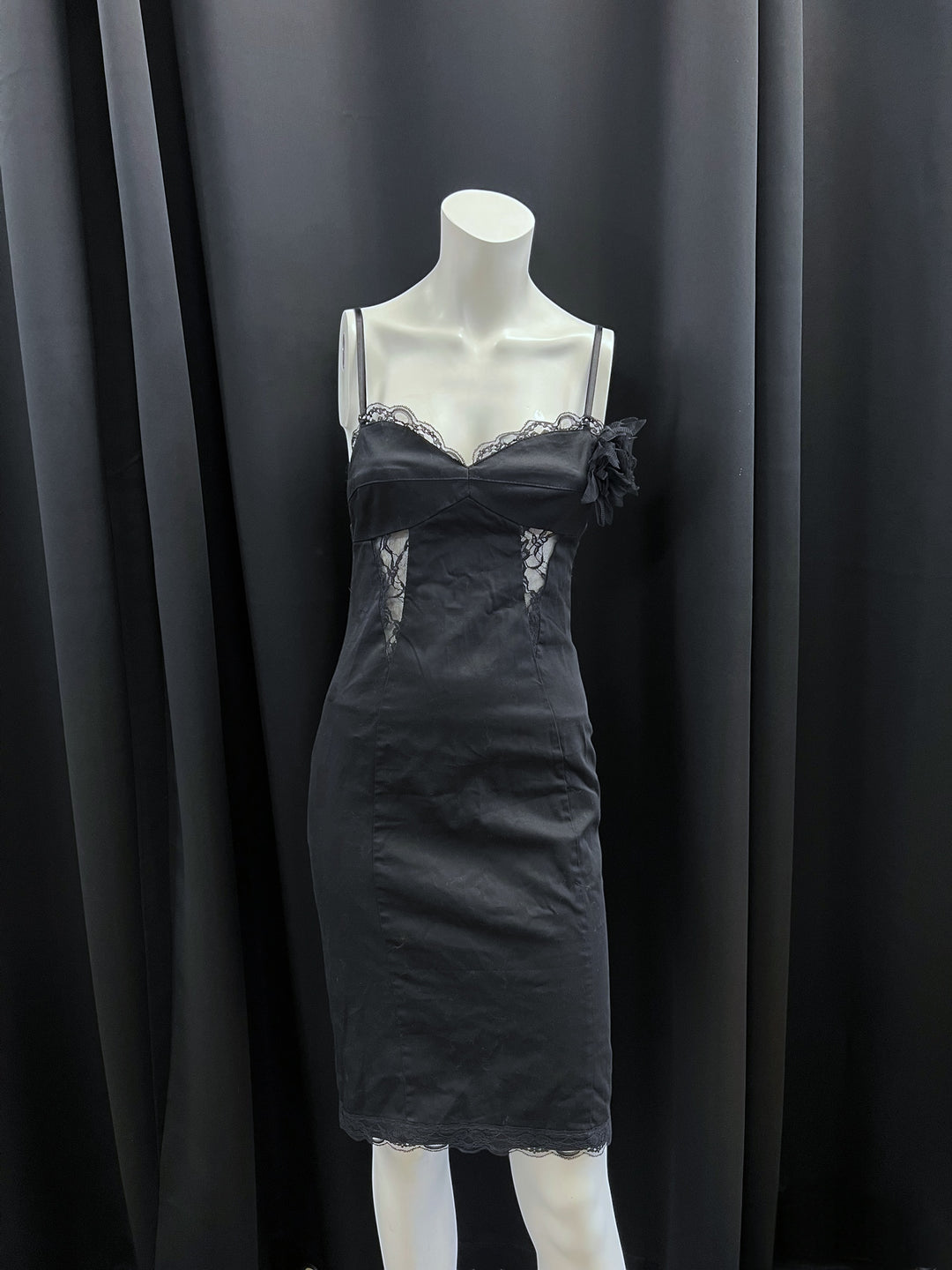 Rinascimento Vintage Black Lace Dress Small