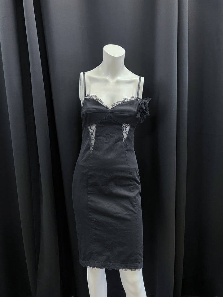 Rinascimento Vintage Black Lace Dress Small