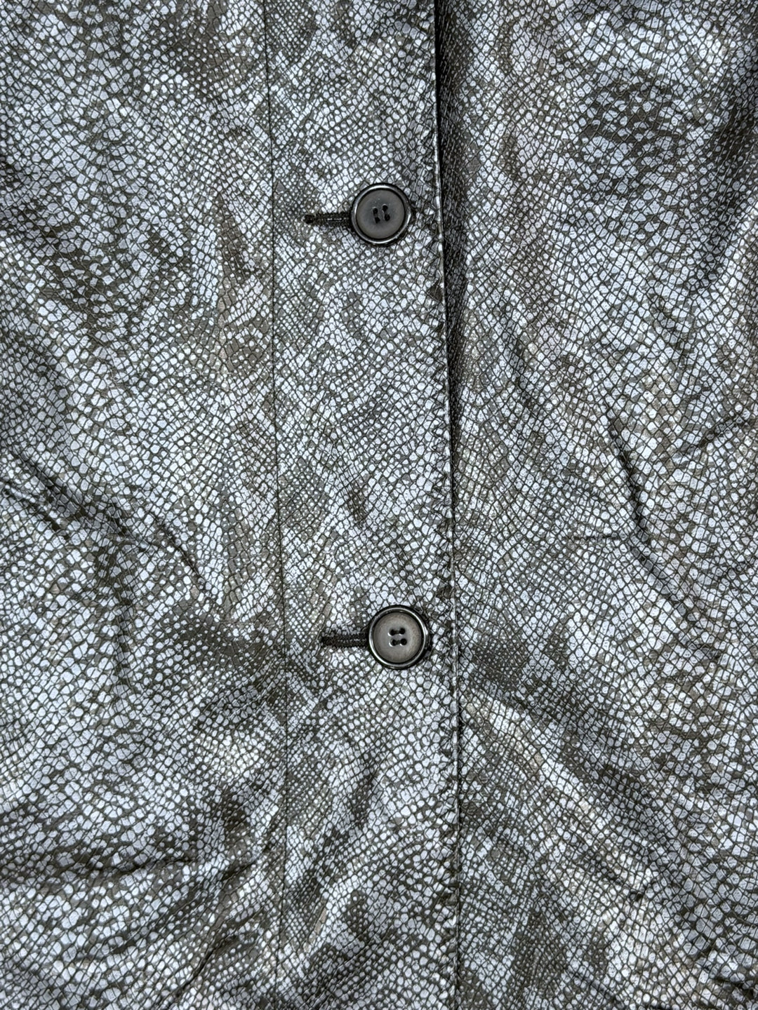 Yessica ‘Serpent Noir’ faux leather coat with fur collar women’s large