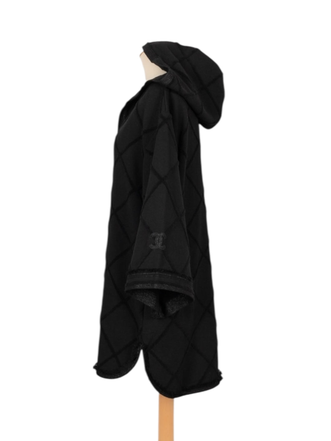 Chanel black hooded terry mini dress xs-s