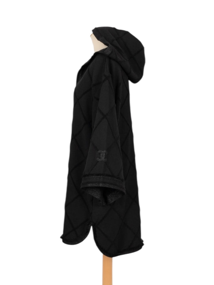 Chanel black hooded terry mini dress xs-s