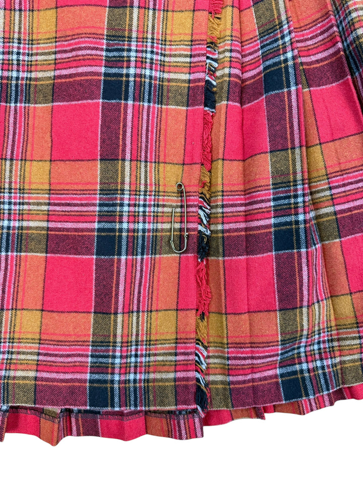 Vintage tartan wool wrap skirt s-m