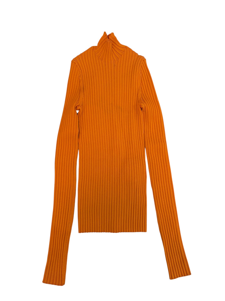 Acne Studios orange ribbed turtleneck sweater