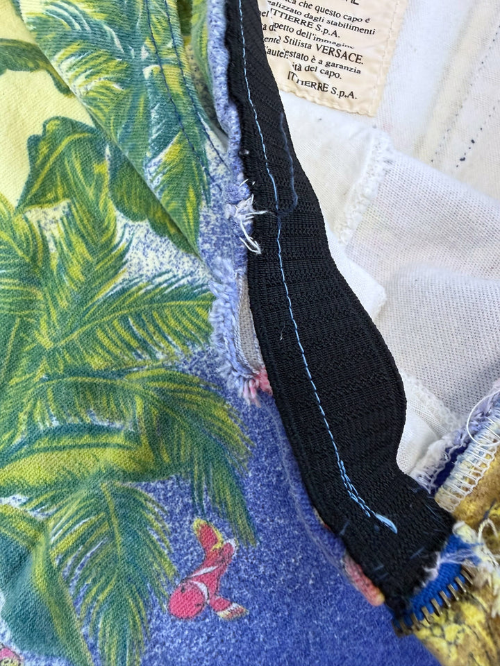 Versace Jeans couture ocean print cropped trousers