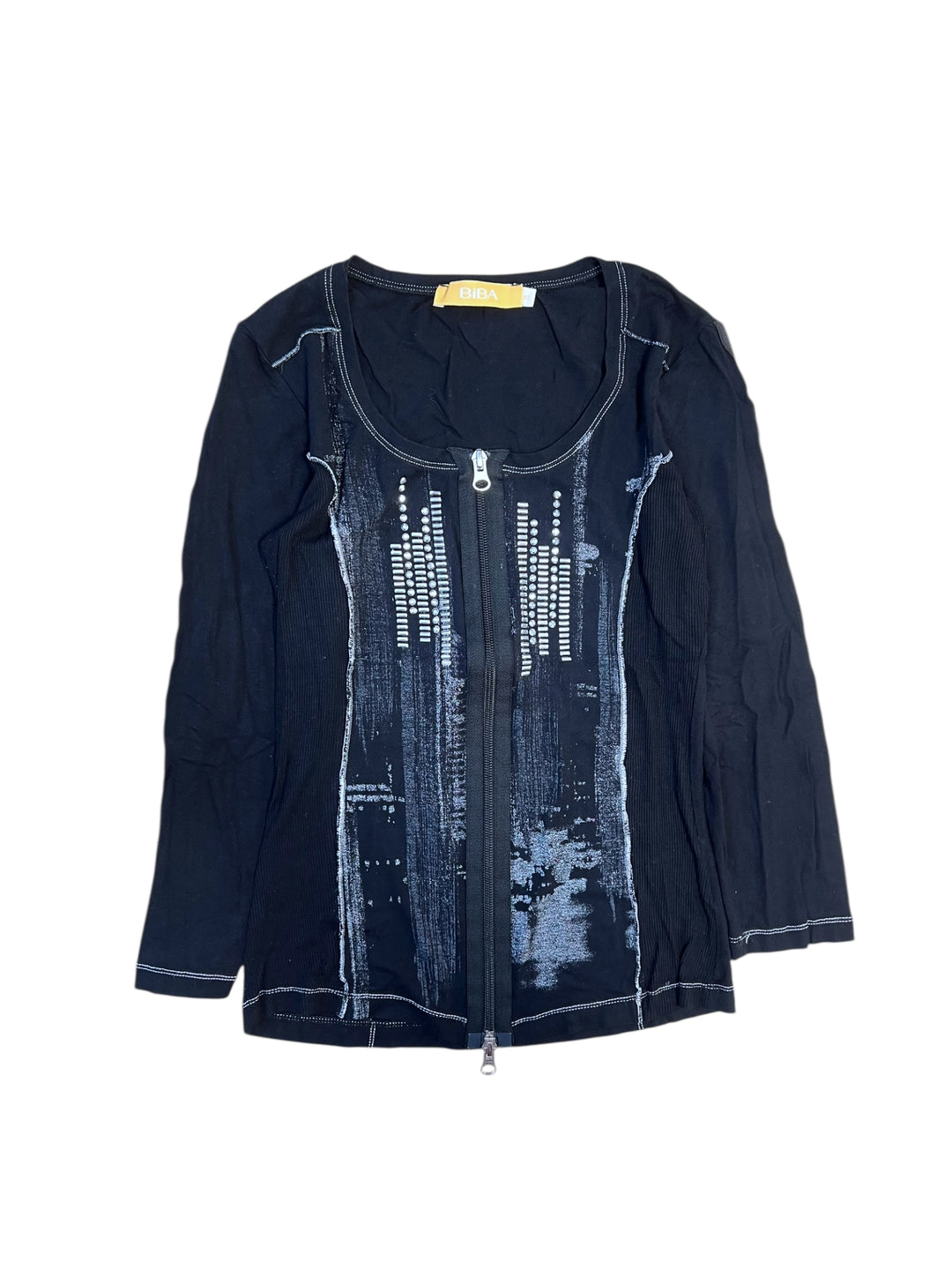 Biba 2000’s full zip long sleeve top women’s extra small
