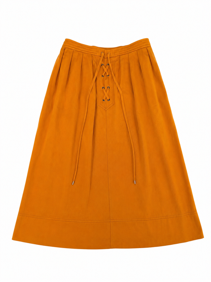 Yves Saint Laurent lace-up midi skirt