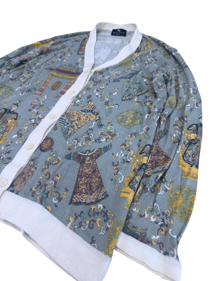 Etro milano oriental print silk blend cardigan