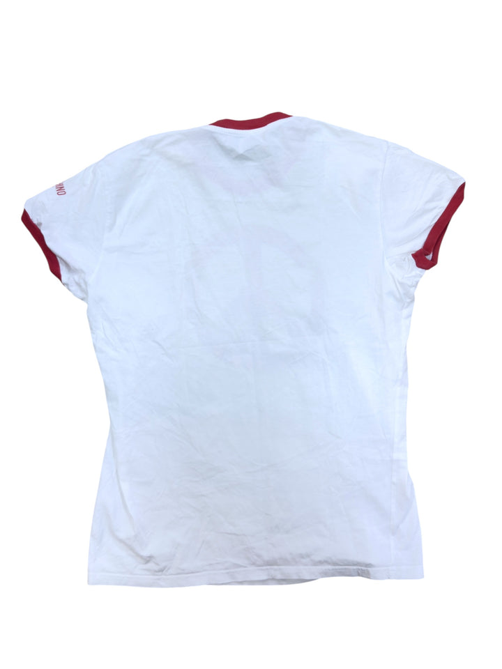 Moschino Peace symbol graphic ringer t-shirt