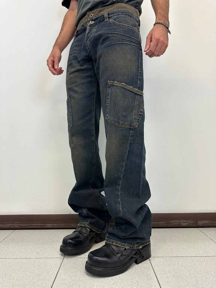 Dolce&Gabbana AW2003 cargo pocket straight-leg jeans