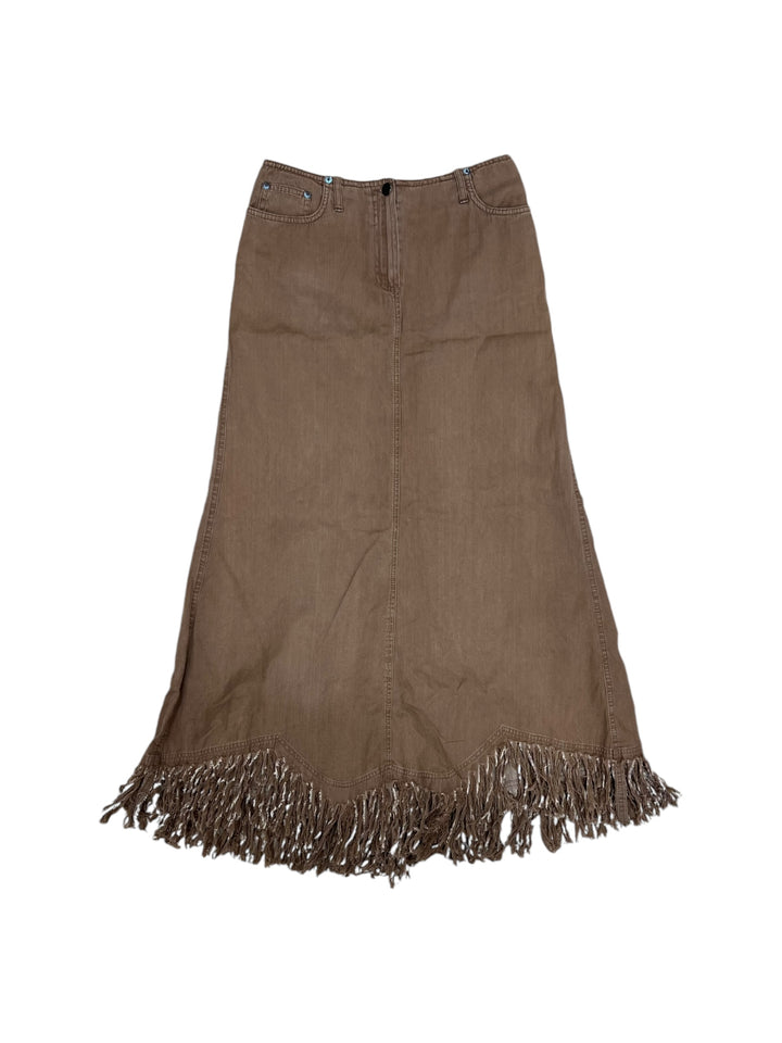 Plein Sud jeans vintage longline fringe skirt Large