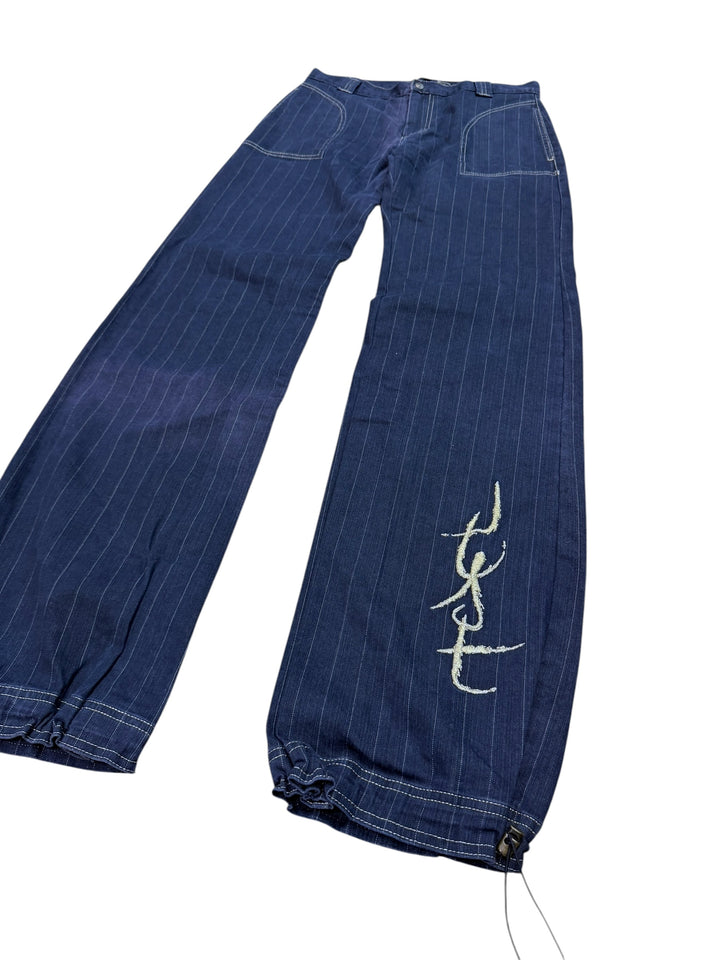 Just Cavalli Striped Denim Pants 2000's medium