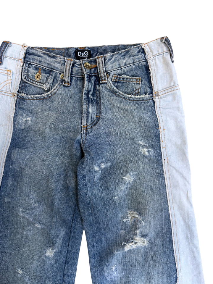 Dolce&Gabbana 2000s reconstructed distressed denim bermuda shorts