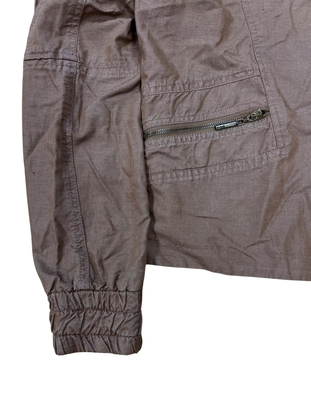 Just Cavalli Linen Brown Lightweight Zip-Up Jacket Medium
