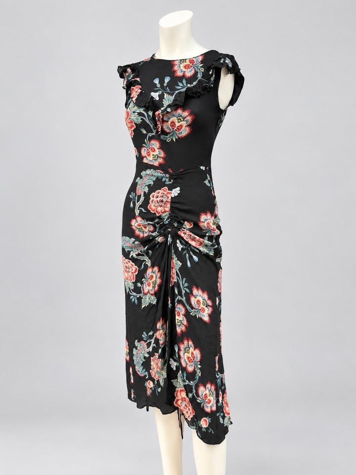 Pinko floral ruched midi dress