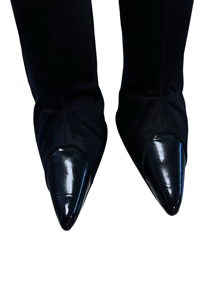 Roccobarocco y2k Black Stiletto Ankle Boots Size 39