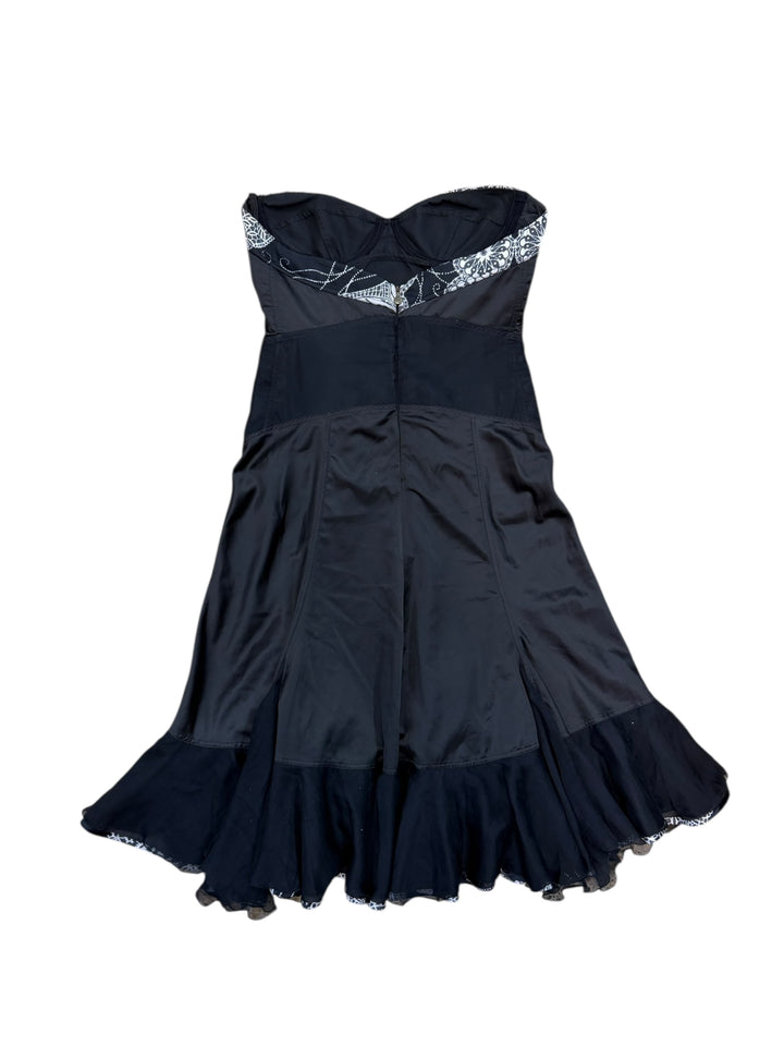 Just Cavalli vintage strapless black silk dress medium