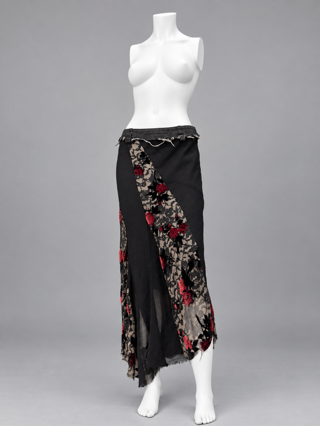 Annarita N floral lace appliqué maxi skirt