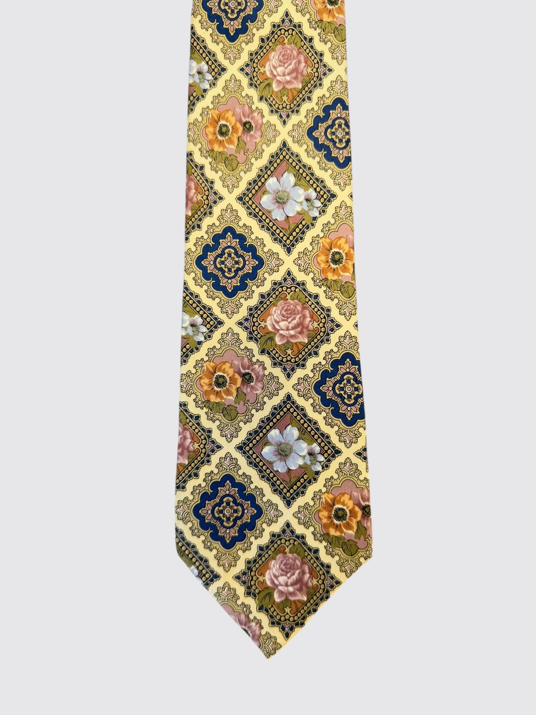Kenzo Paris Baroque Floral Silk Tie (Made in Italy, 1990s)