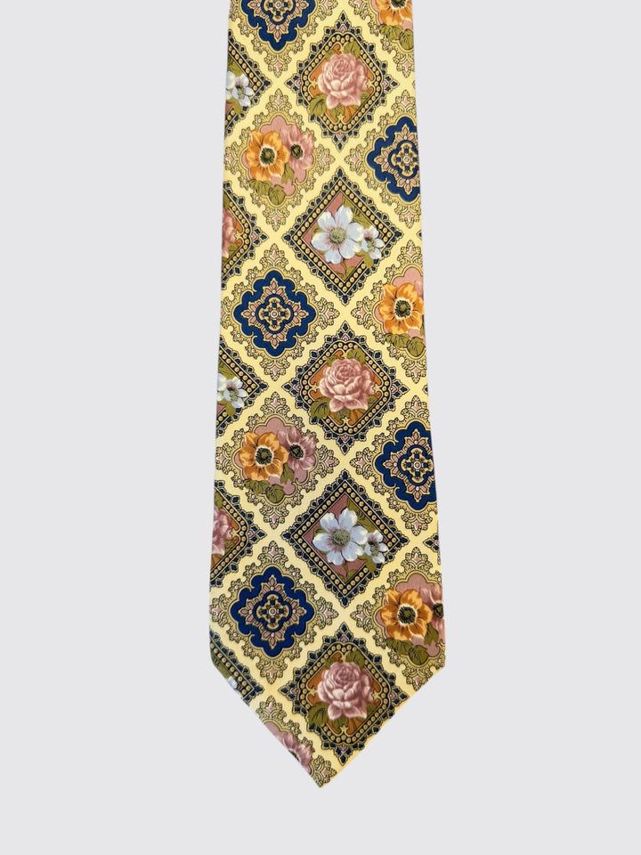 Kenzo Paris Baroque Floral Silk Tie (Made in Italy, 1990s)