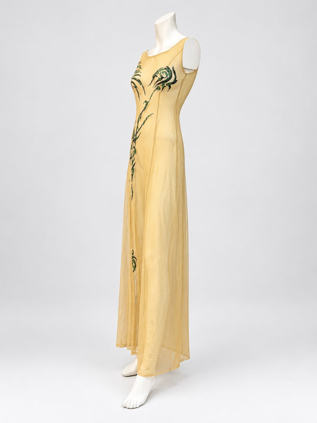 2000s sheer embellished maxi dress