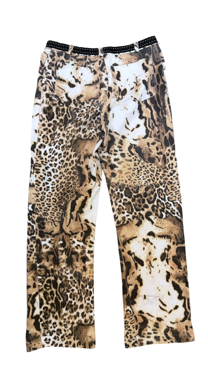 Vintage Y2K animal print straight leg trousers