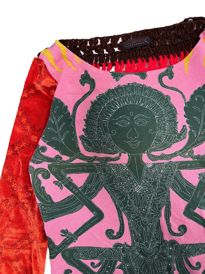 Custo Barcelona Hindu Goddess Patchwork Top (M)