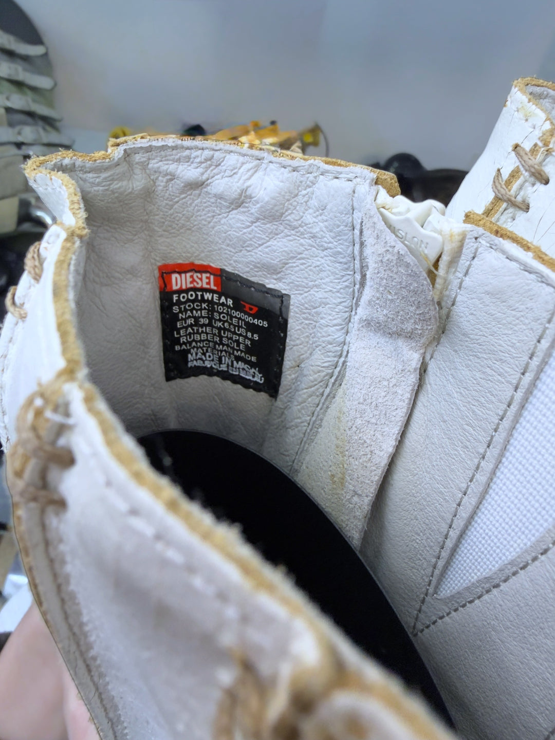 Archive Diesel Soleil cracked paint leather boots eu39