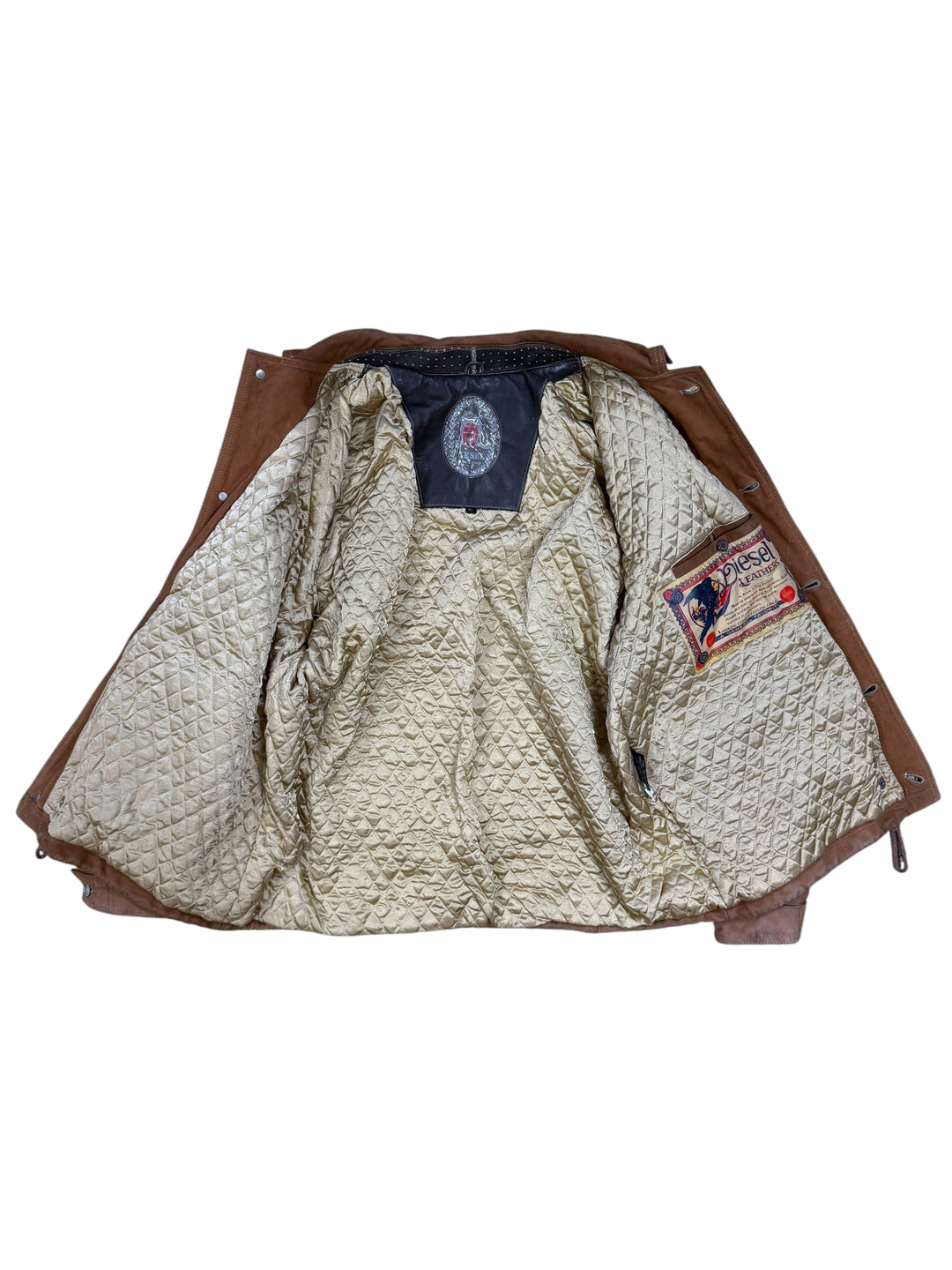 Diesel Vintage Leather Military Aviator Flight Coat