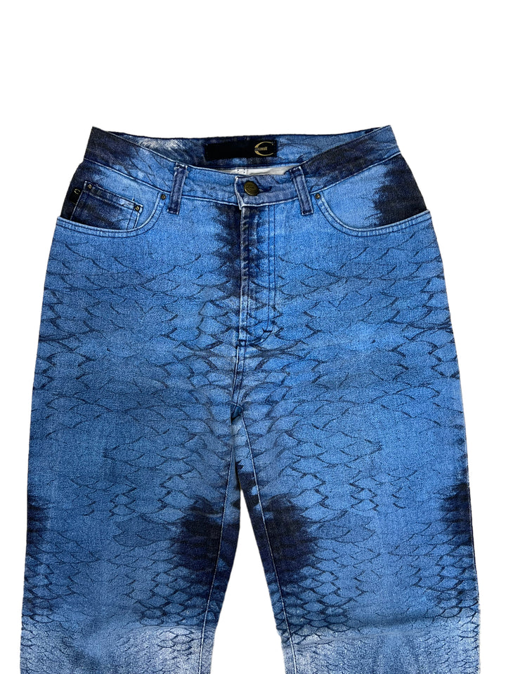 Just Cavalli “Blue Snake” Printed Jeans Women’s Small(36)