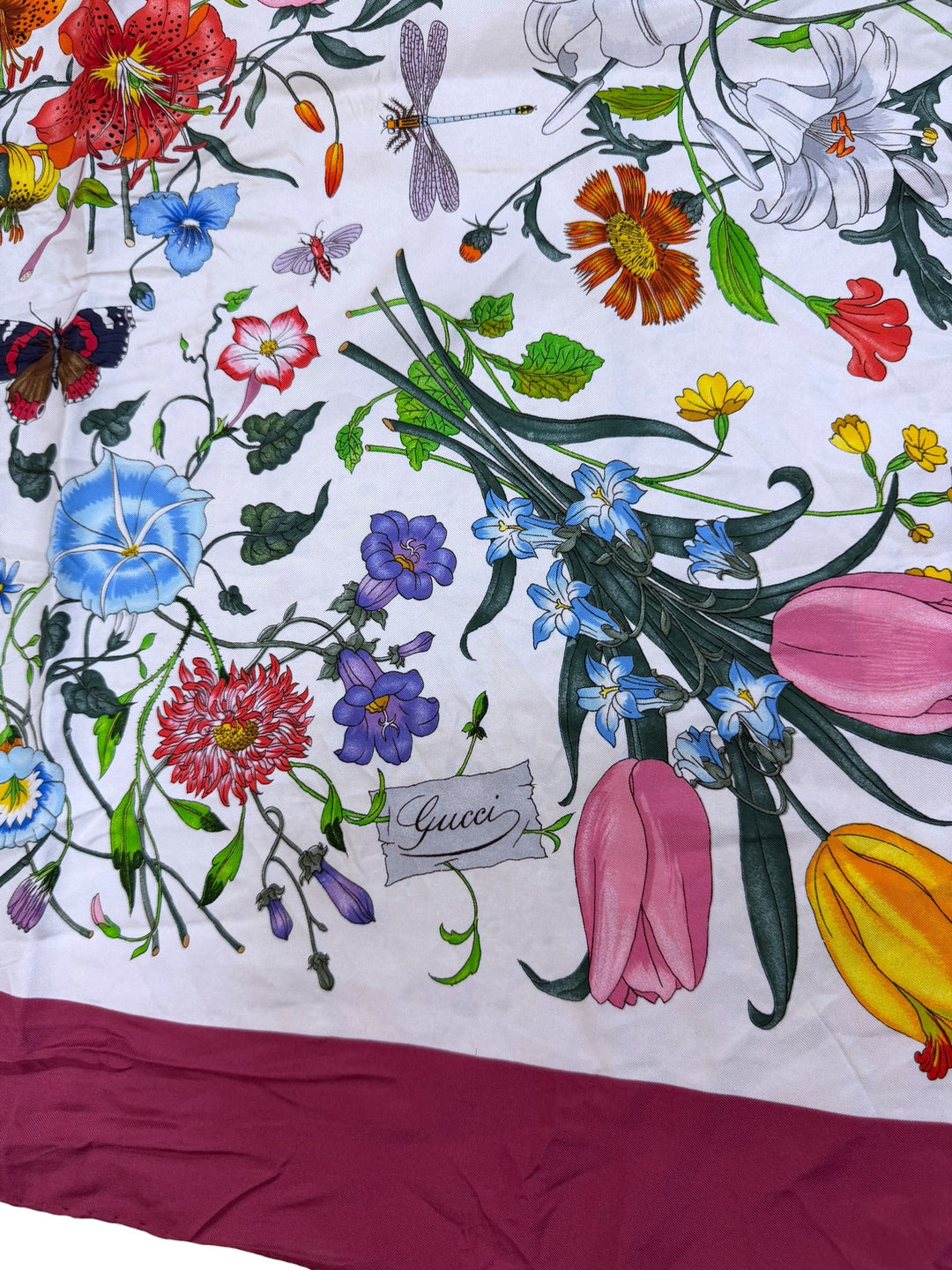 Vintage Gucci Flora silk scarf – botanical print square scarf