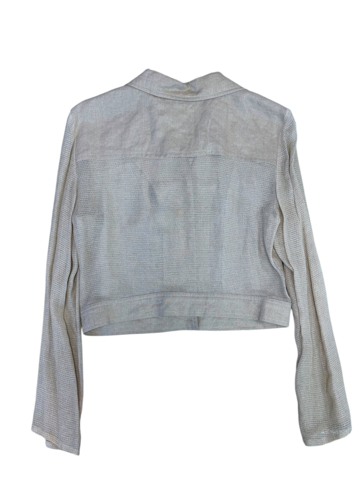 Vintage linen & knit cropped jacket