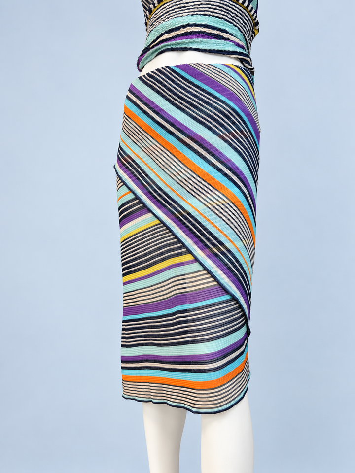 Missoni striped halter top and wrap skirt set