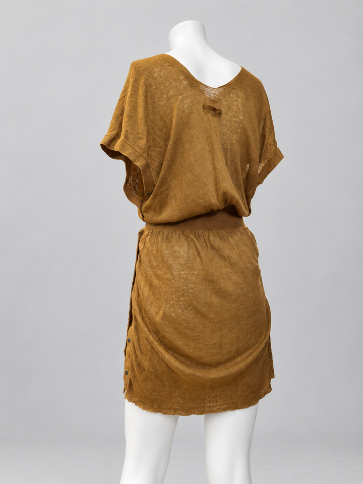 Jean Paul Gaultier vintage linen button detail dress