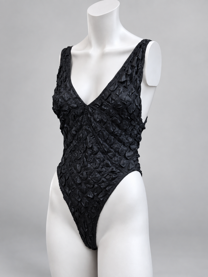 Gianni Versace Intimo textured black bodysuit