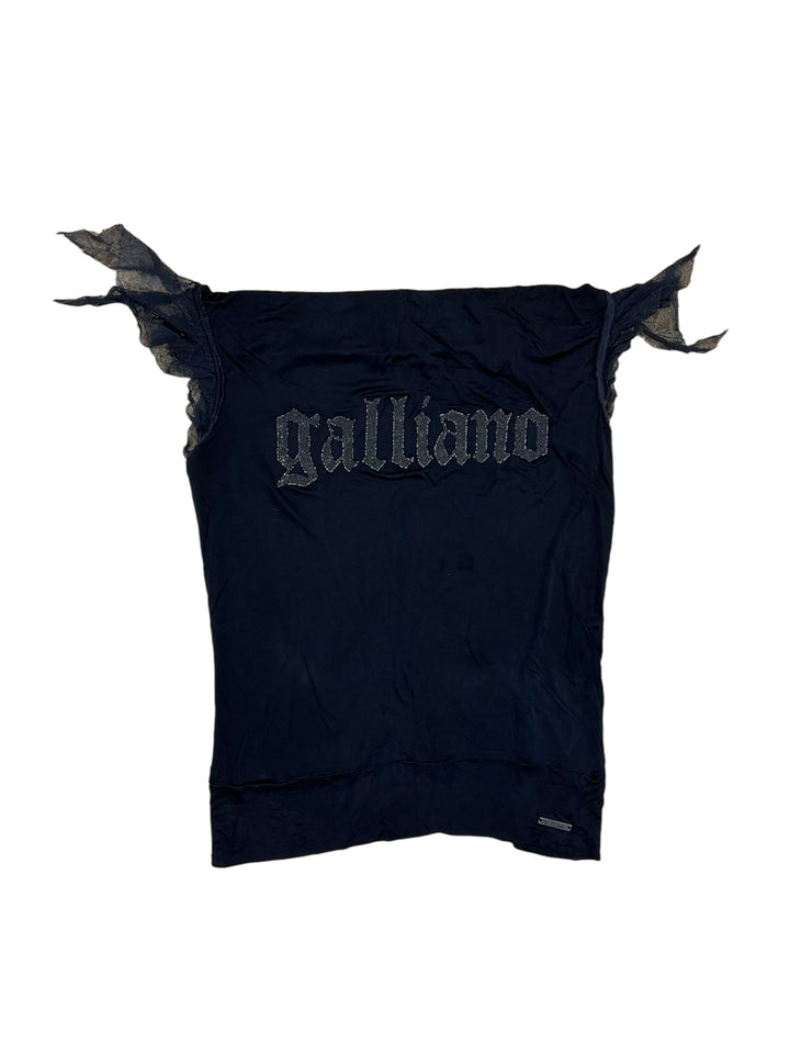 John Galliano vintage black off shoulder top Women's Large