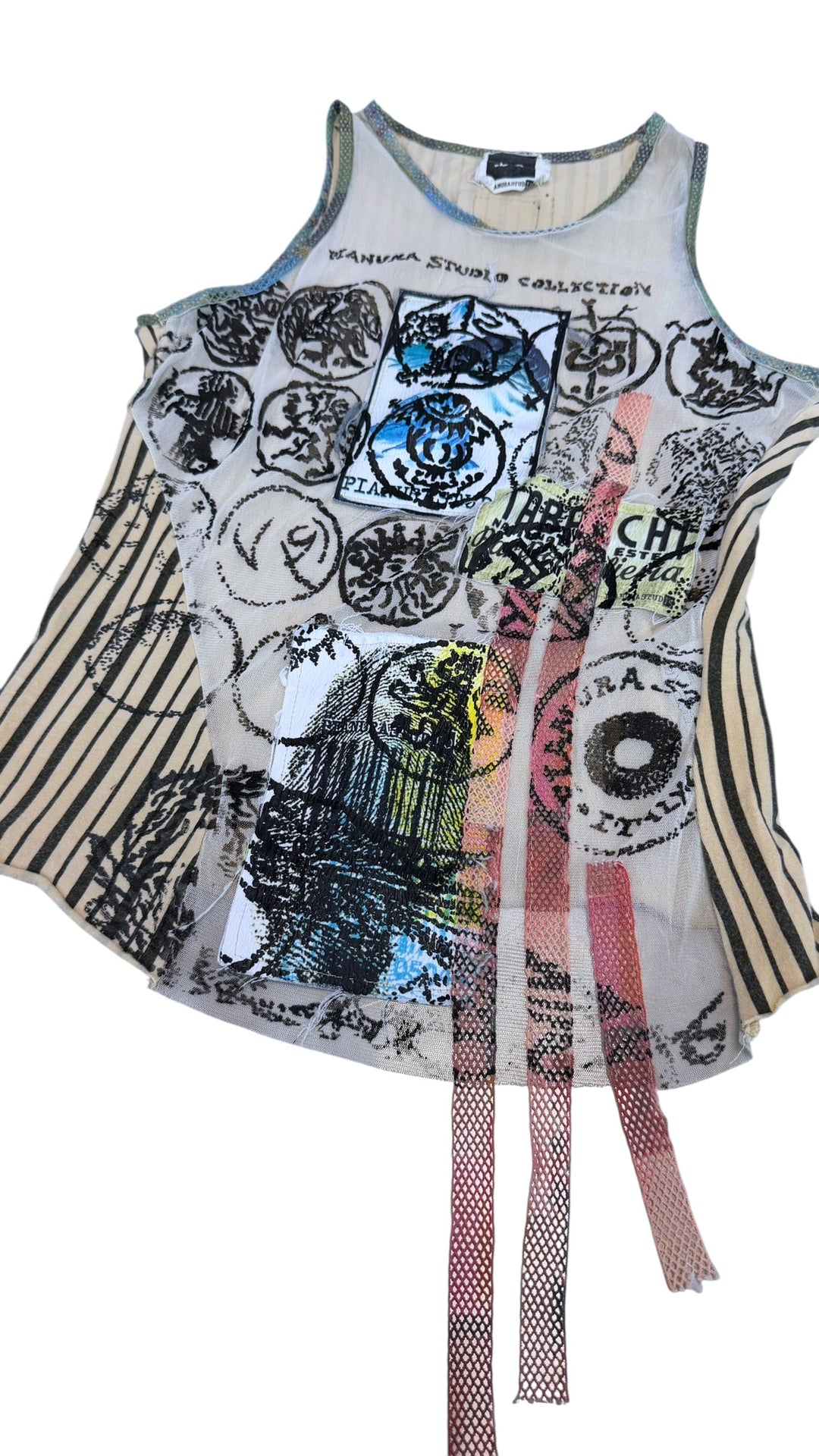 Pianura Studio graphic mesh art tank top