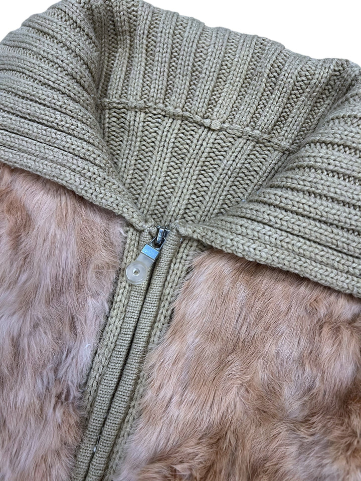 2000s Ribbed Knit Zip-Up Cardigan Medium