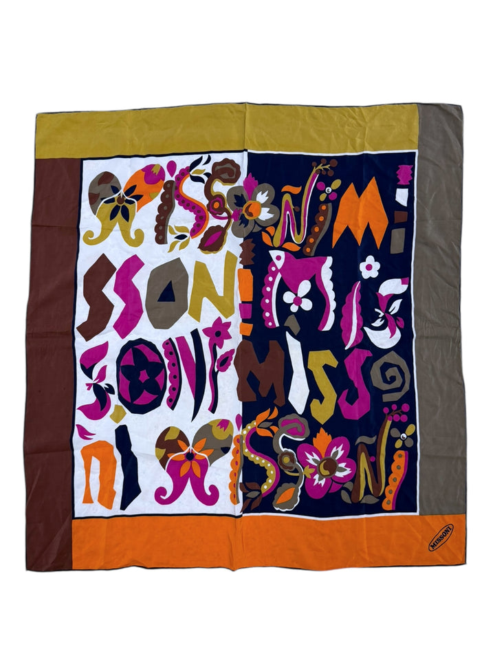 Missoni 1970s Abstract Floral Silk Scarf