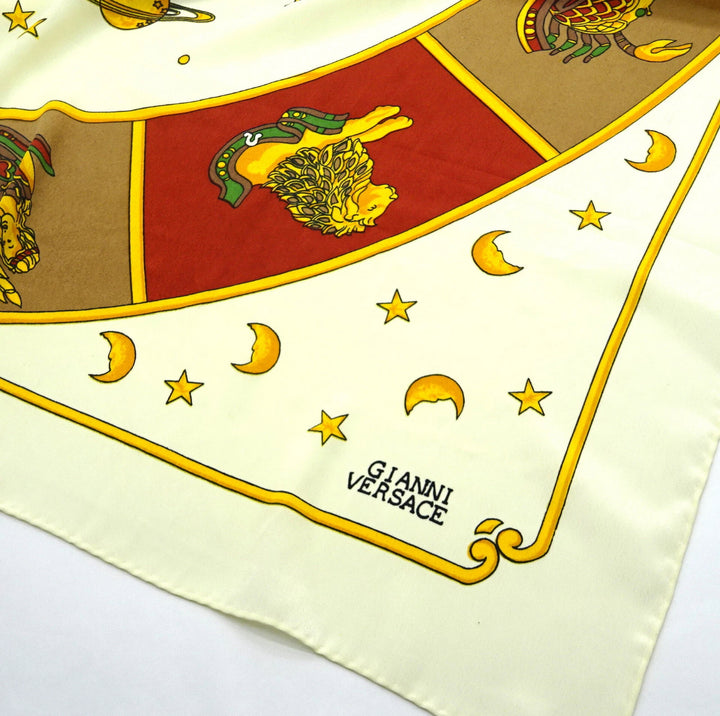 Gianni Versace celestial/zodiac design vintage silk scarf