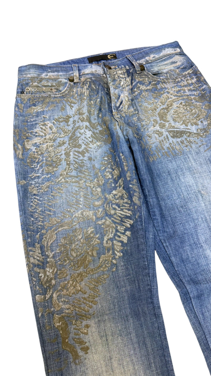 SS2007 Cavalli blue golden aged royal denim pants